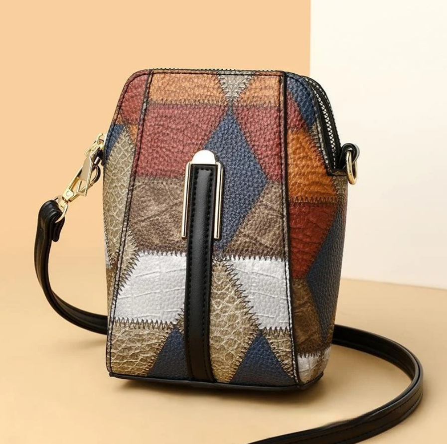 Fashion Soft Leather Stitching Shoulder Bag