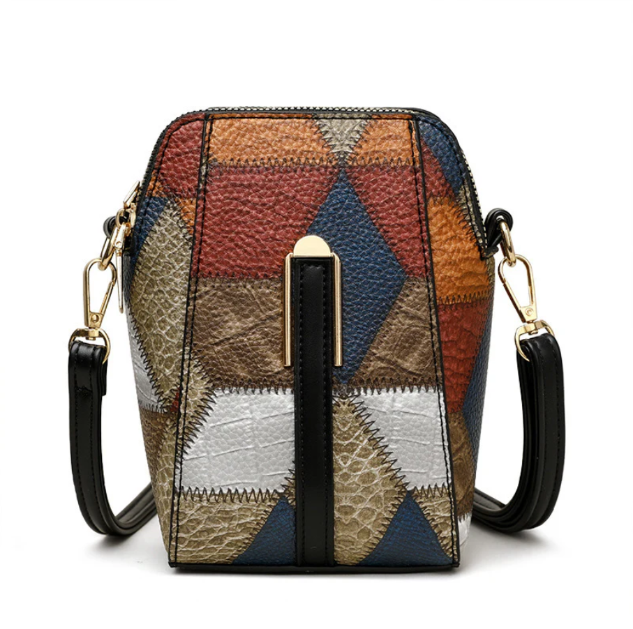 Fashion Soft Leather Stitching Shoulder Bag